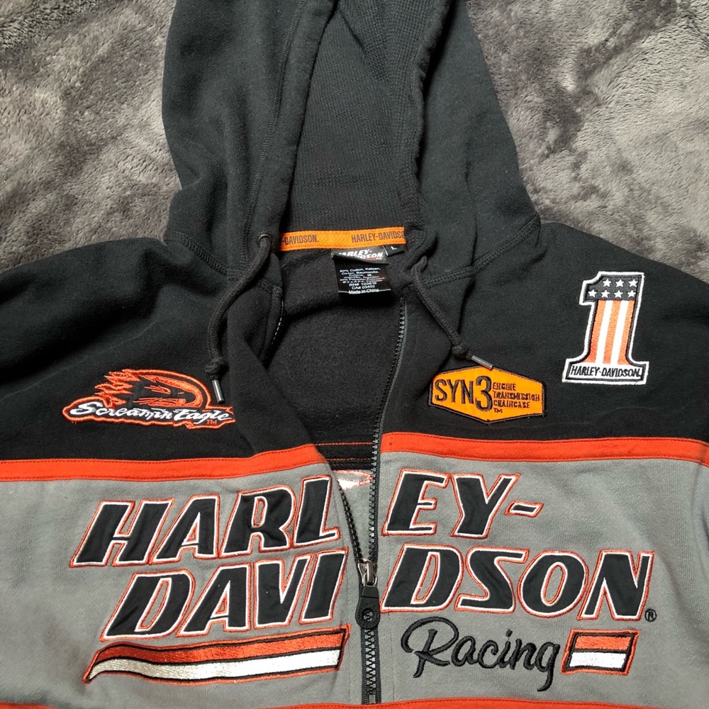 Harley Davidson Sweatshirt with cool patches (L)